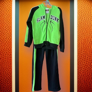 2 piece Slam Dunk basketball sweat suit hooded sweatshirt hoodie‎ pants